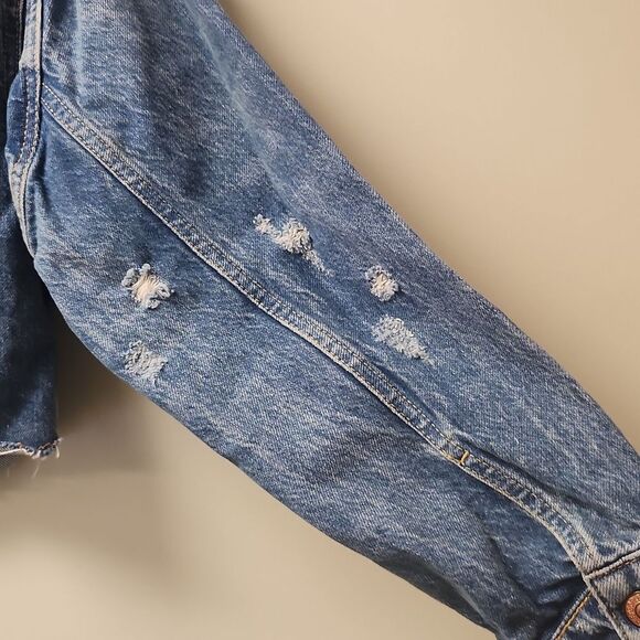 Free People Distress Demim Jacket We The Free XS - Picture 7 of 12